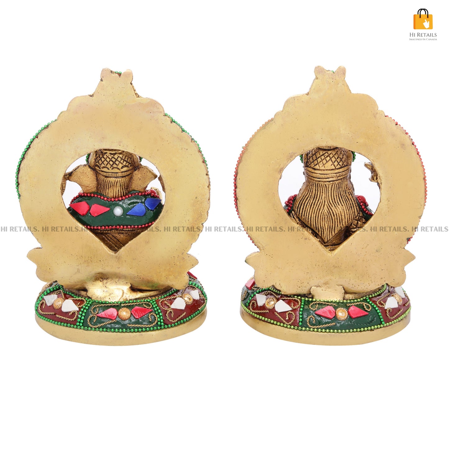 Handcrafted Laxmi Ganesh idols featuring intricate stone designs, ideal for home mandir decoration at www.hiretails.com