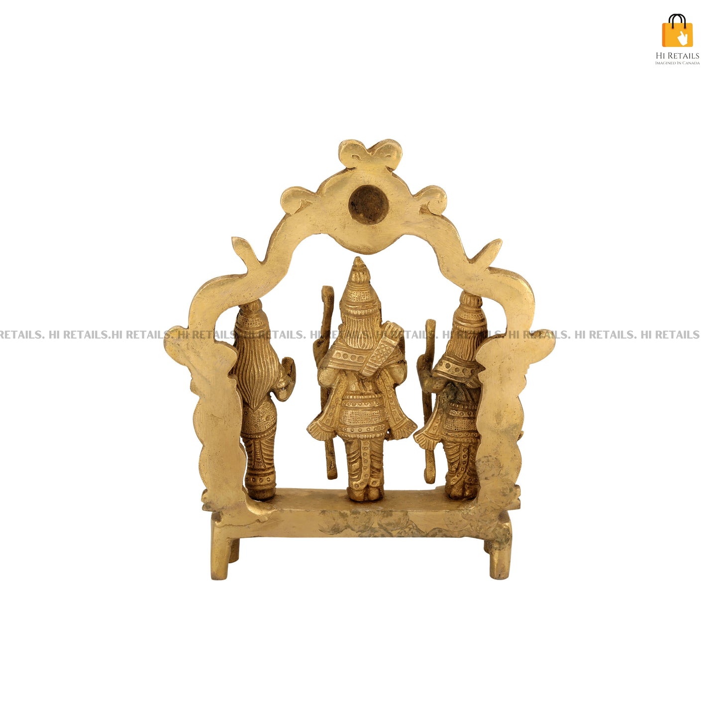 Decorative Brass Ram Darbar Idol Statue with fine craftsmanship, perfect for enhancing your home mandir and spiritual practices at www.hiretails.com