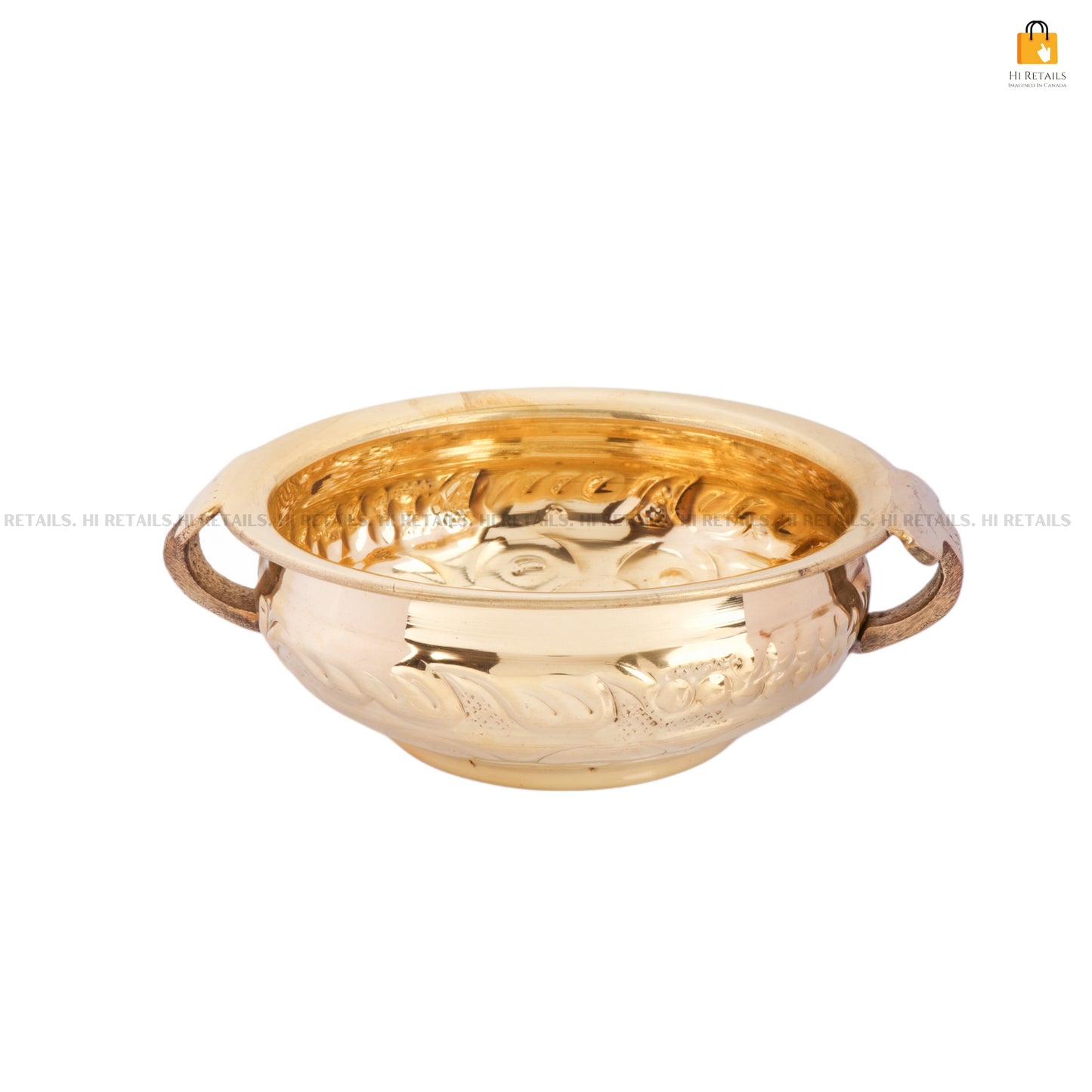 Decorative Brass Urli with Marigold and White Flowers | Traditional Brass Urli for Pooja and Home Decoration at www.hiretails.com