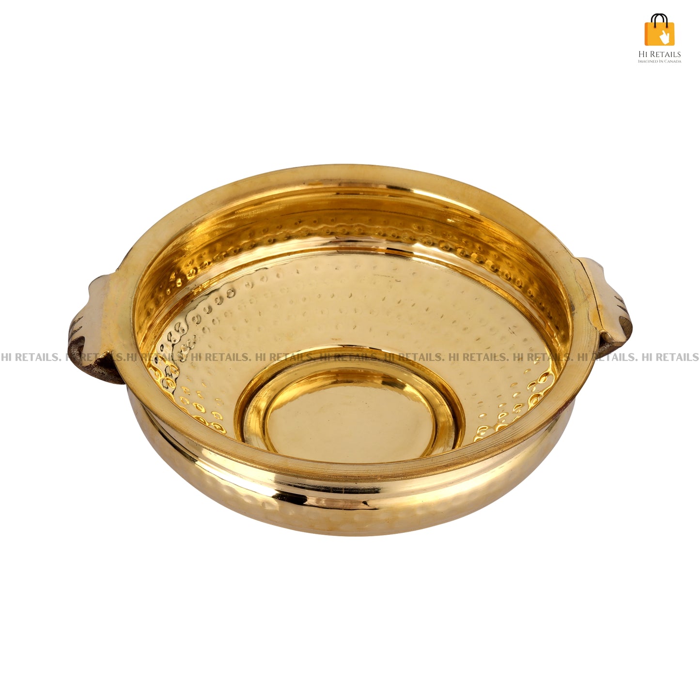 Traditional 8-Inch Hammered Brass Urli Bowl for Home and Spiritual Use – www.hiretails.com