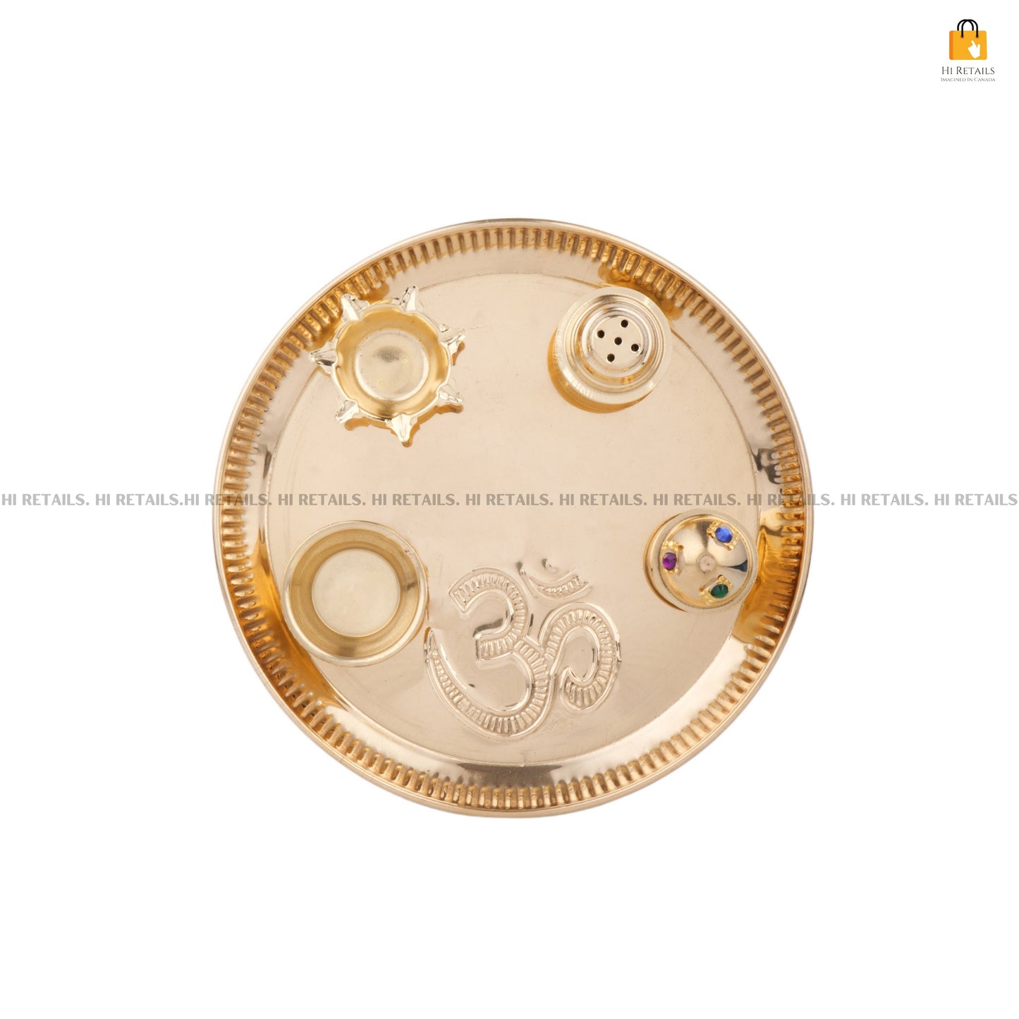 Premium Brass Incense Holder & Kumkum Box for religious and spiritual use, ideal for puja settings and home decor. Available at www.hiretails.com.