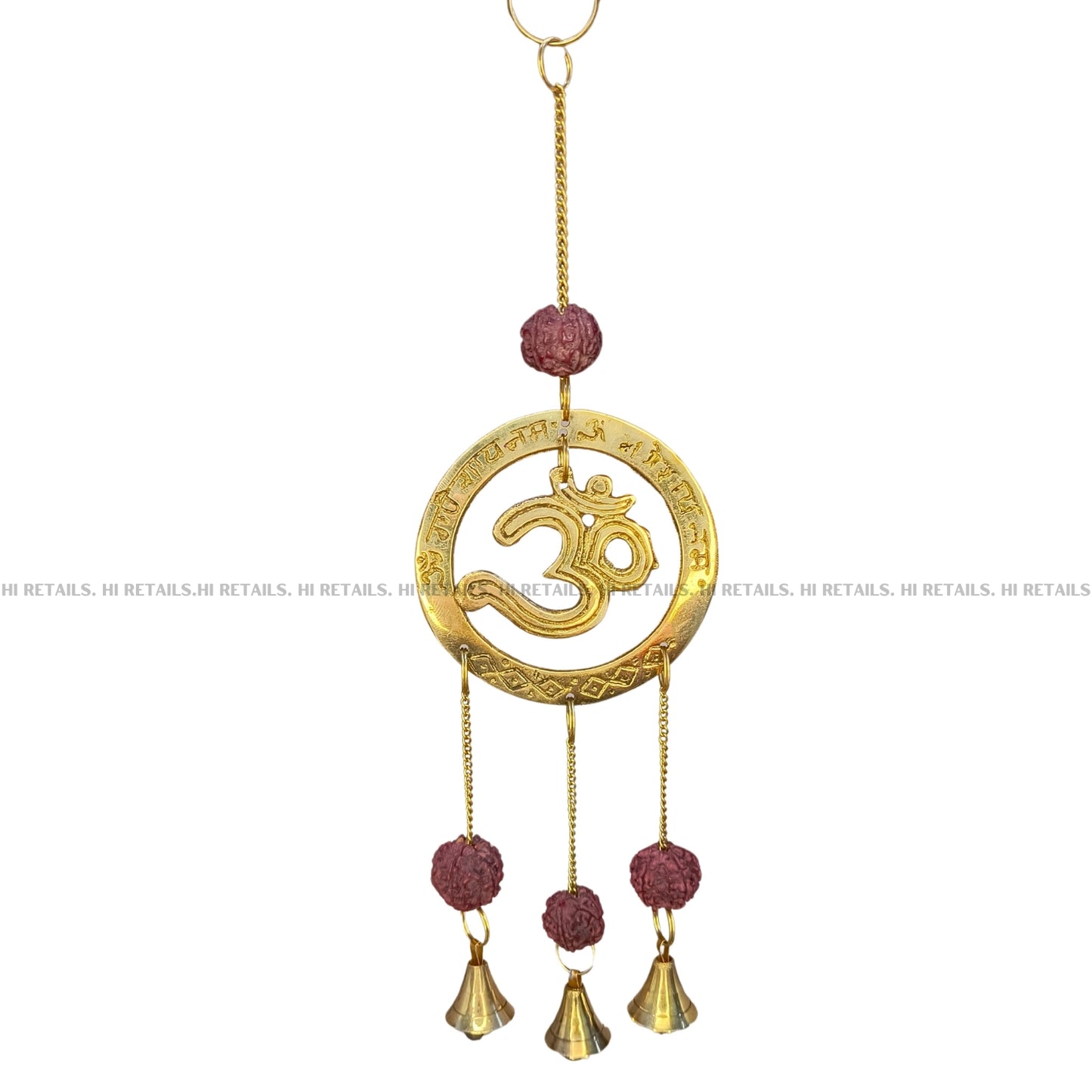brass hanging om bell for home decor at www.hiretails.com