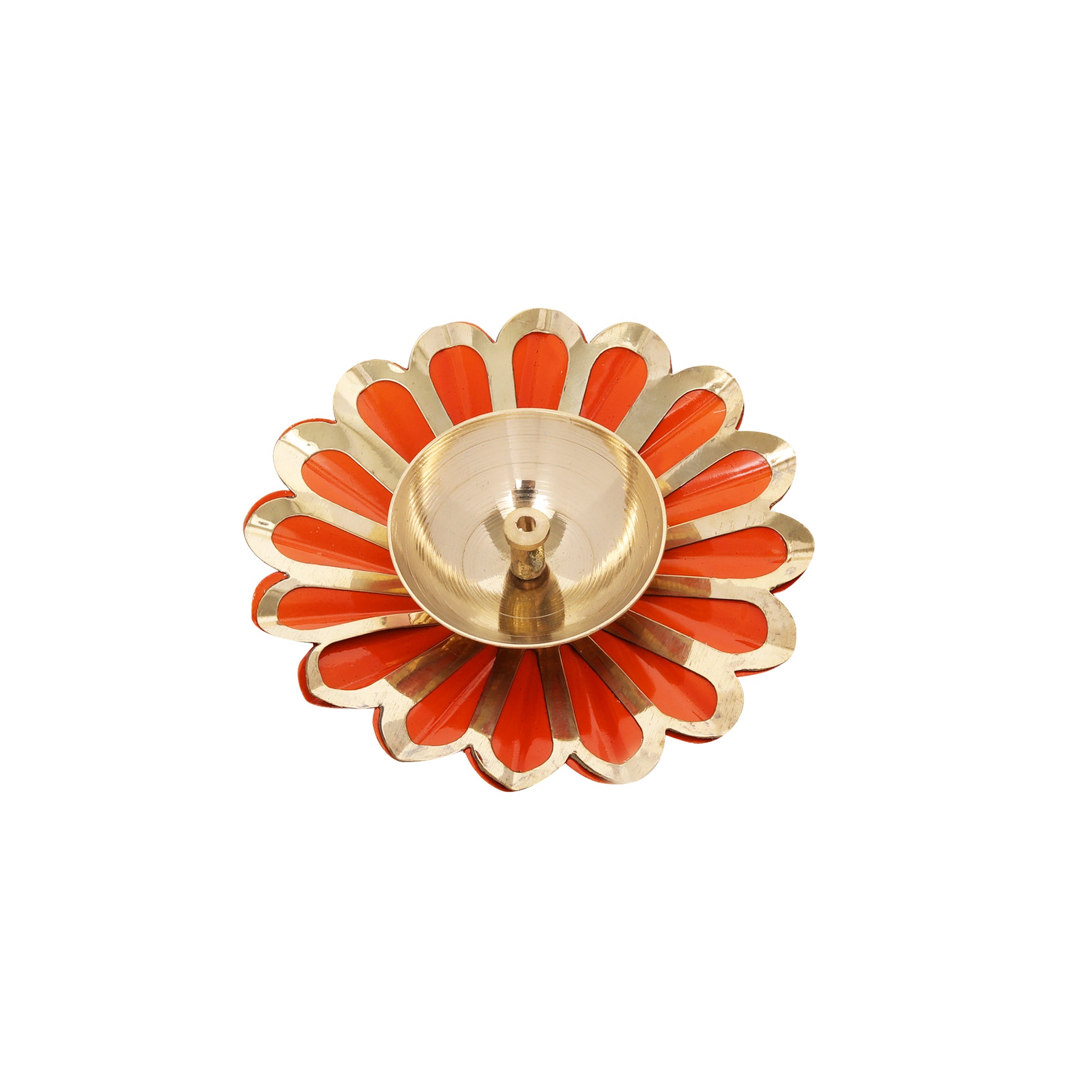 Colorful Petal Design Brass Diyas for Diwali | Elegant Oil Lamps for Home Pooja and Festive Lighting at www.hiretails.com