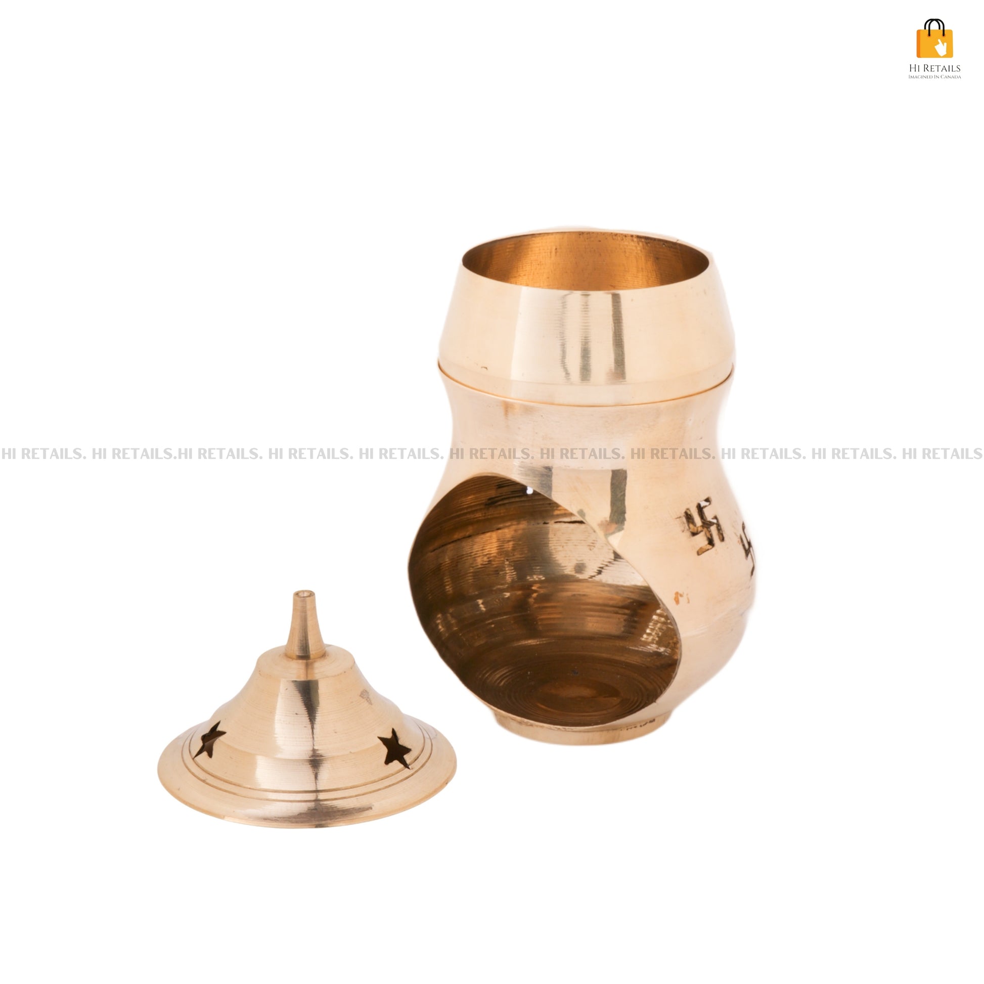 Premium Brass Akhand Diya with Swastik Symbol for Spiritual Ceremonies | Ideal for Home Temple and Pooja Rituals at www.hiretails.com