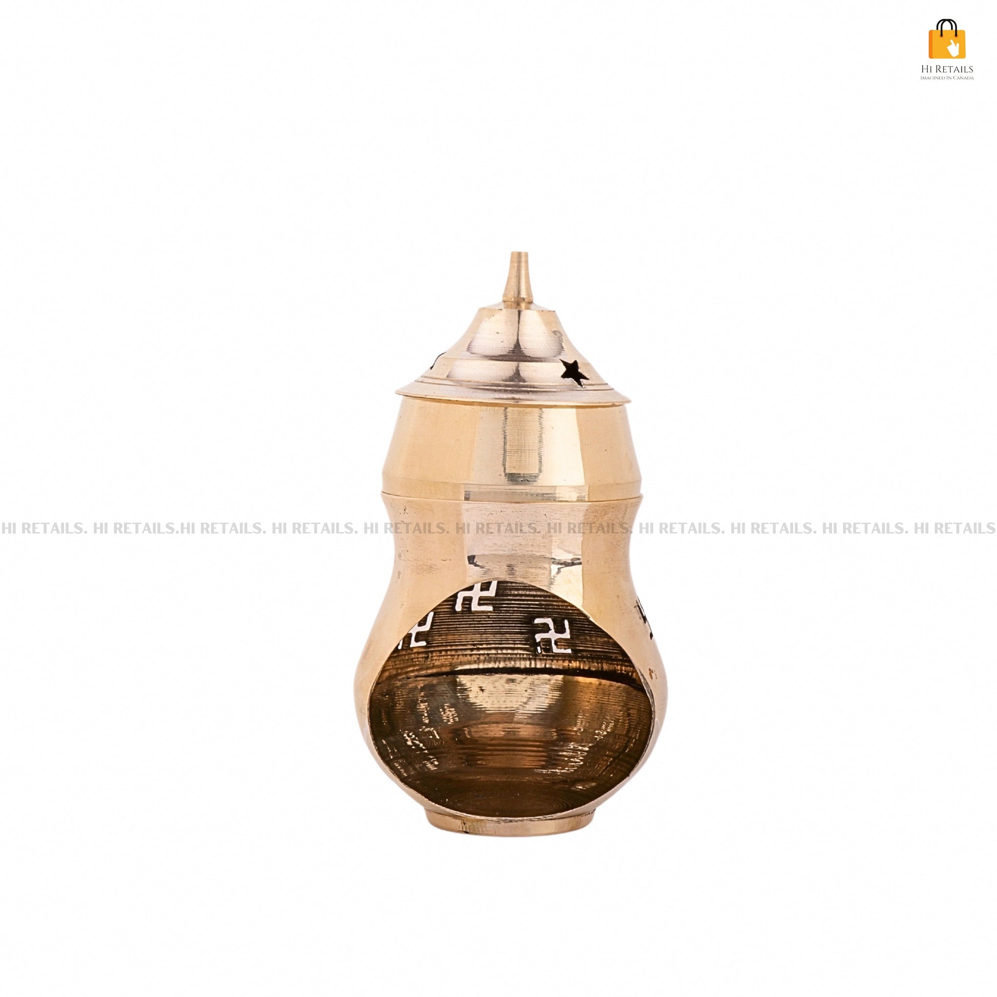 Elegant Brass Akhand Diya with Decorative Swastika for Continuous Lighting in Temples and Home Pooja | Religious Oil Lamp at www.hiretails.com