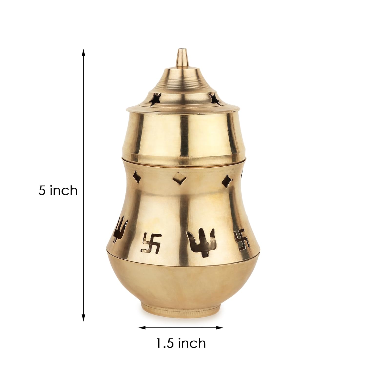 Handcrafted Brass Incense Burner with Swastik Motif for Religious Worship | Ideal for Home Temples and Pooja at www.hiretails.com