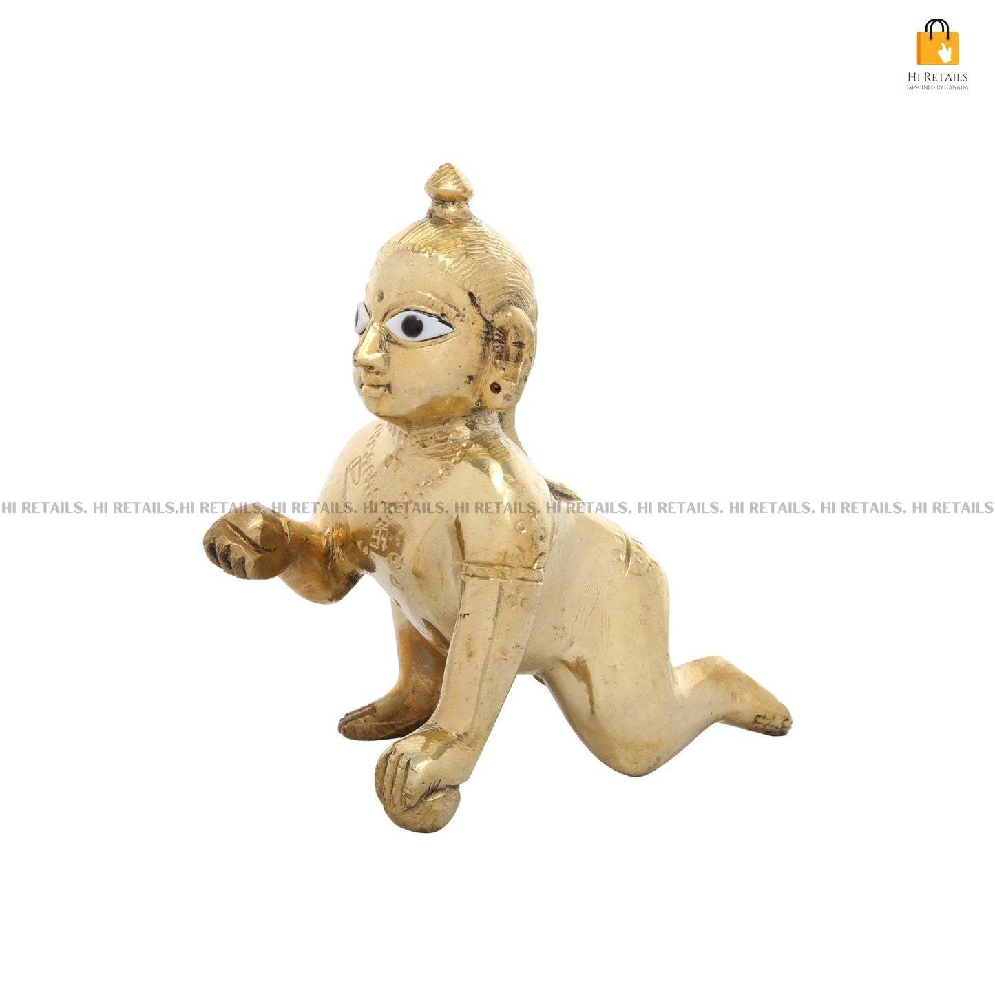 Traditional Brass Laddu Gopal Statue for Pooja and Temple Decoration | Perfect Krishna Idol for Spiritual Spaces at www.hiretails.com