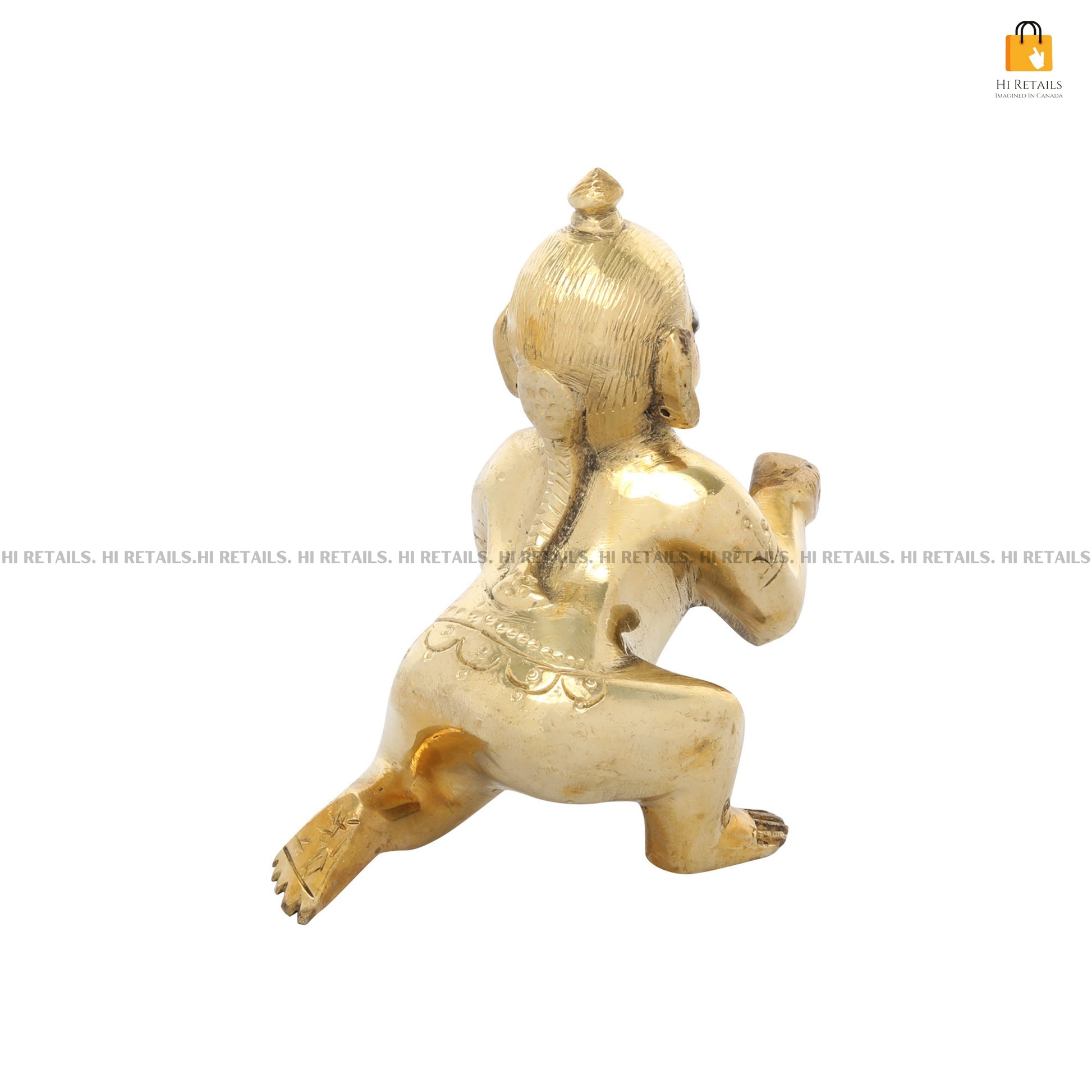 Beautiful Brass Laddu Gopal Idol with Exquisite Craftsmanship for Religious Worship | Krishna Statue for Home Decor at www.hiretails.com