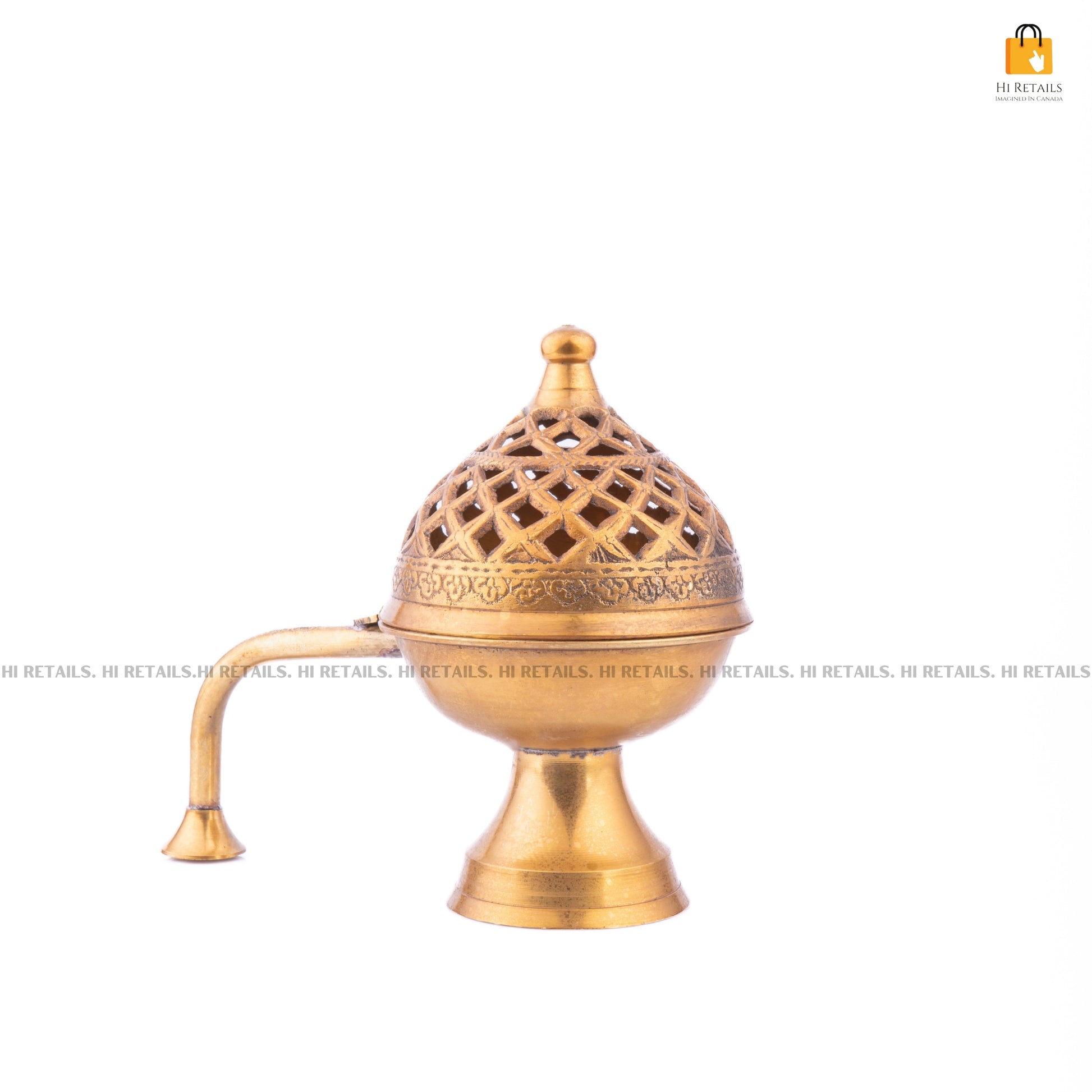 Brass Loban Daani Incense Holder with Intricate Design for Pooja and Spiritual Worship | Perfect for Home Temples at www.hiretails.com