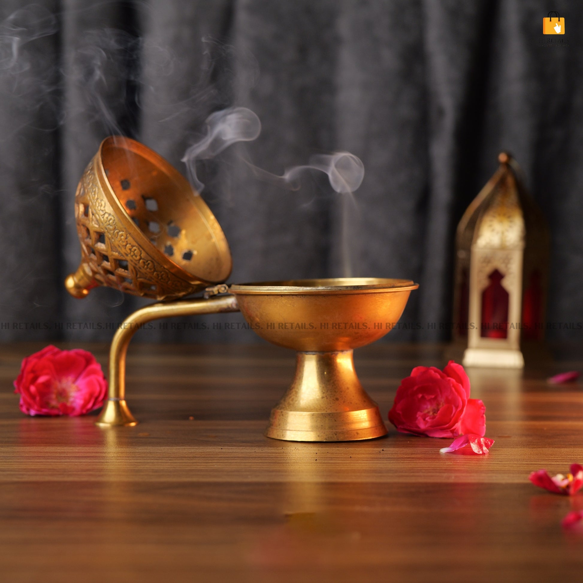 Premium Brass Loban Daani Incense Burner for Creating a Serene Atmosphere | Ideal for Pooja and Home Decor at www.hiretails.com