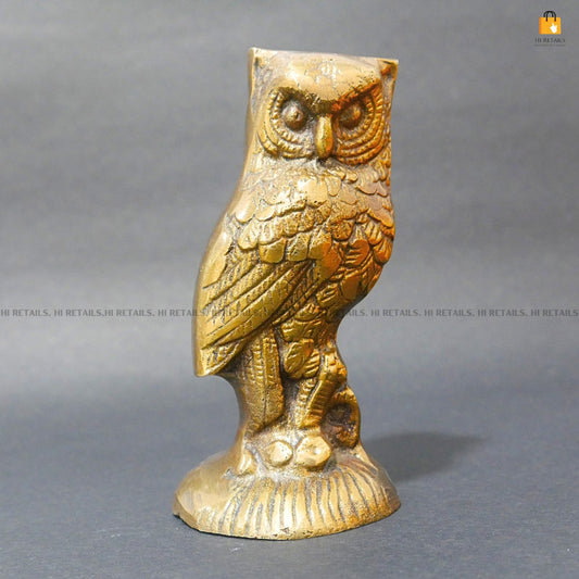 Brass owl showpiece for home decor, premium quality decorative piece at www.hiretails.com