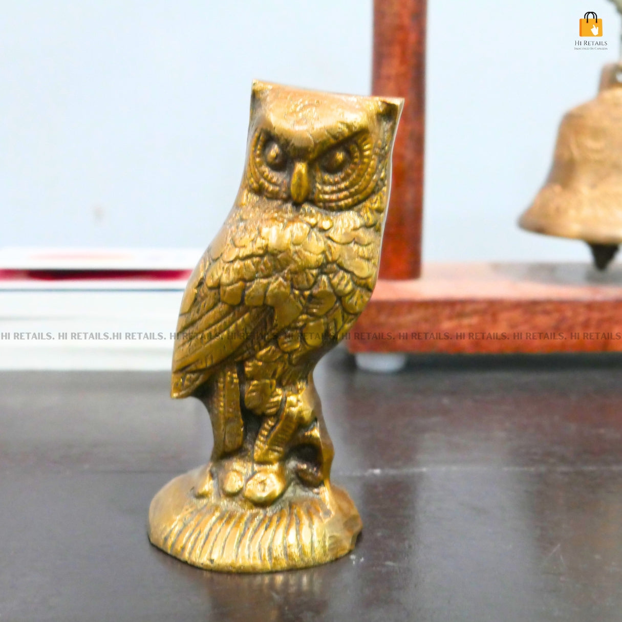 Traditional brass owl sculpture, perfect for home decoration and gifting at www.hiretails.com