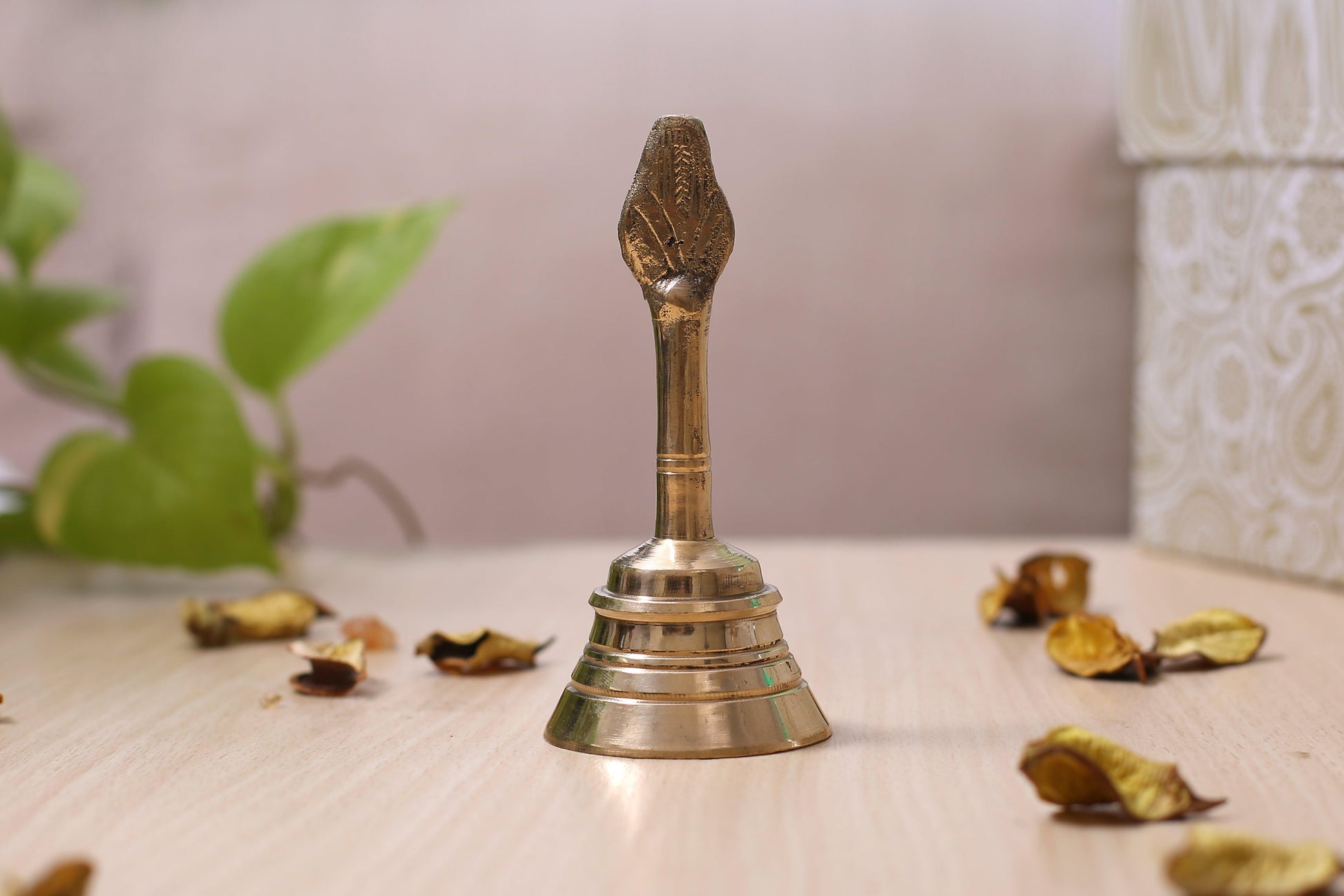Brass Nag Ghanti Bell for Pooja and Worship | Handcrafted Temple Bell for Religious Ceremonies at www.hiretails.com
