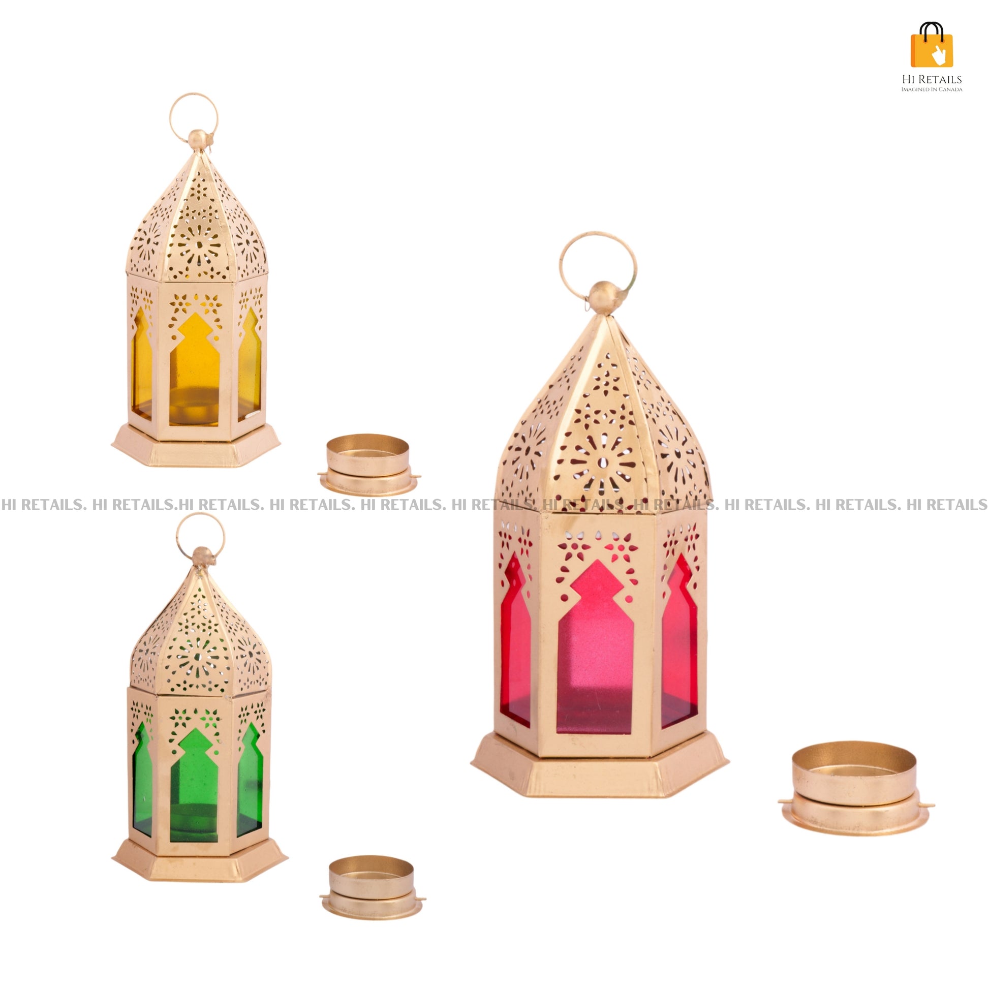 Brass Lantern Lamp Set of 3 for Home and Office – Stylish decorative lights to create a cozy atmosphere at www.hiretails.com