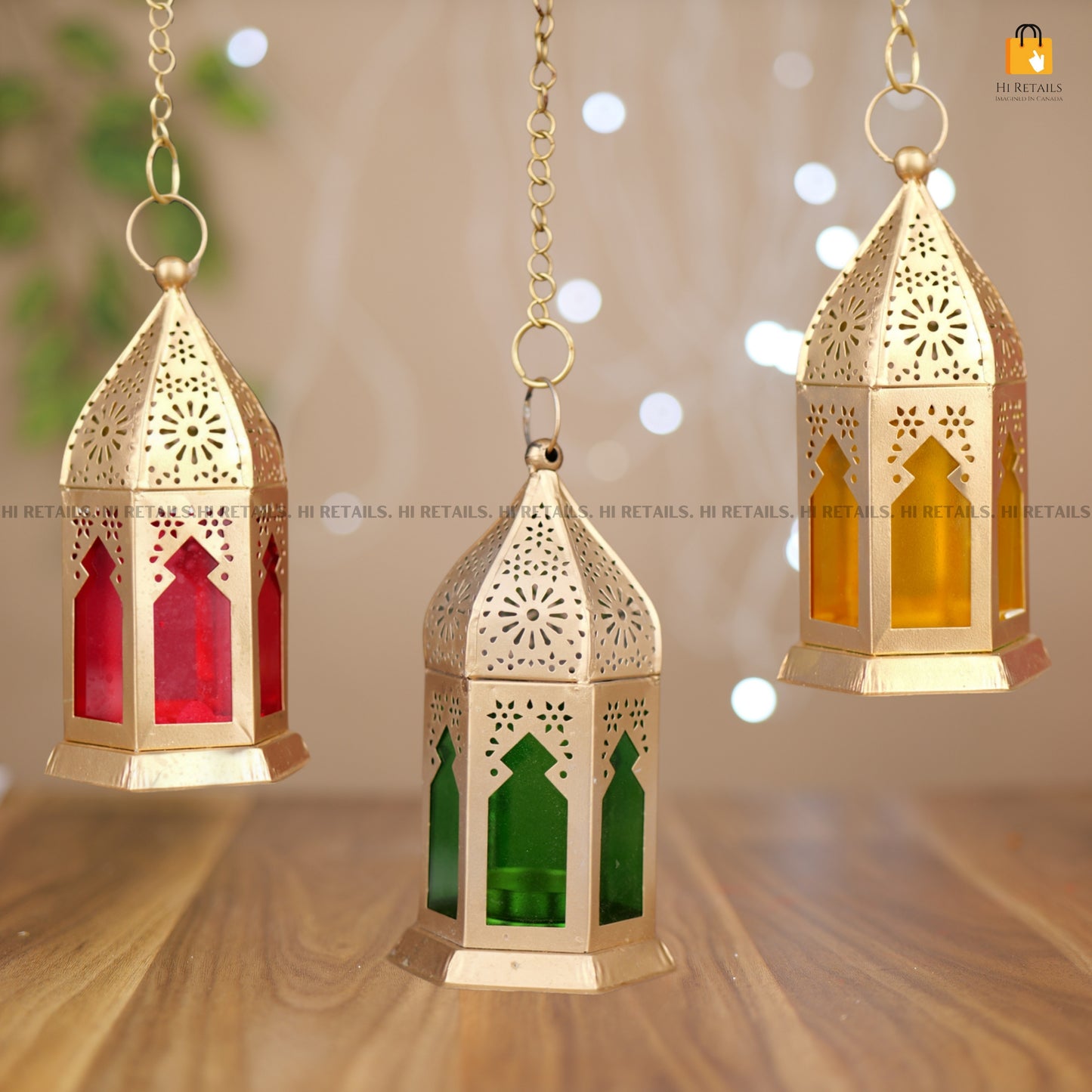 Elegant Hanging Brass Lantern Lamp Set of 3 – A perfect blend of tradition and style to light up your home at www.hiretails.com