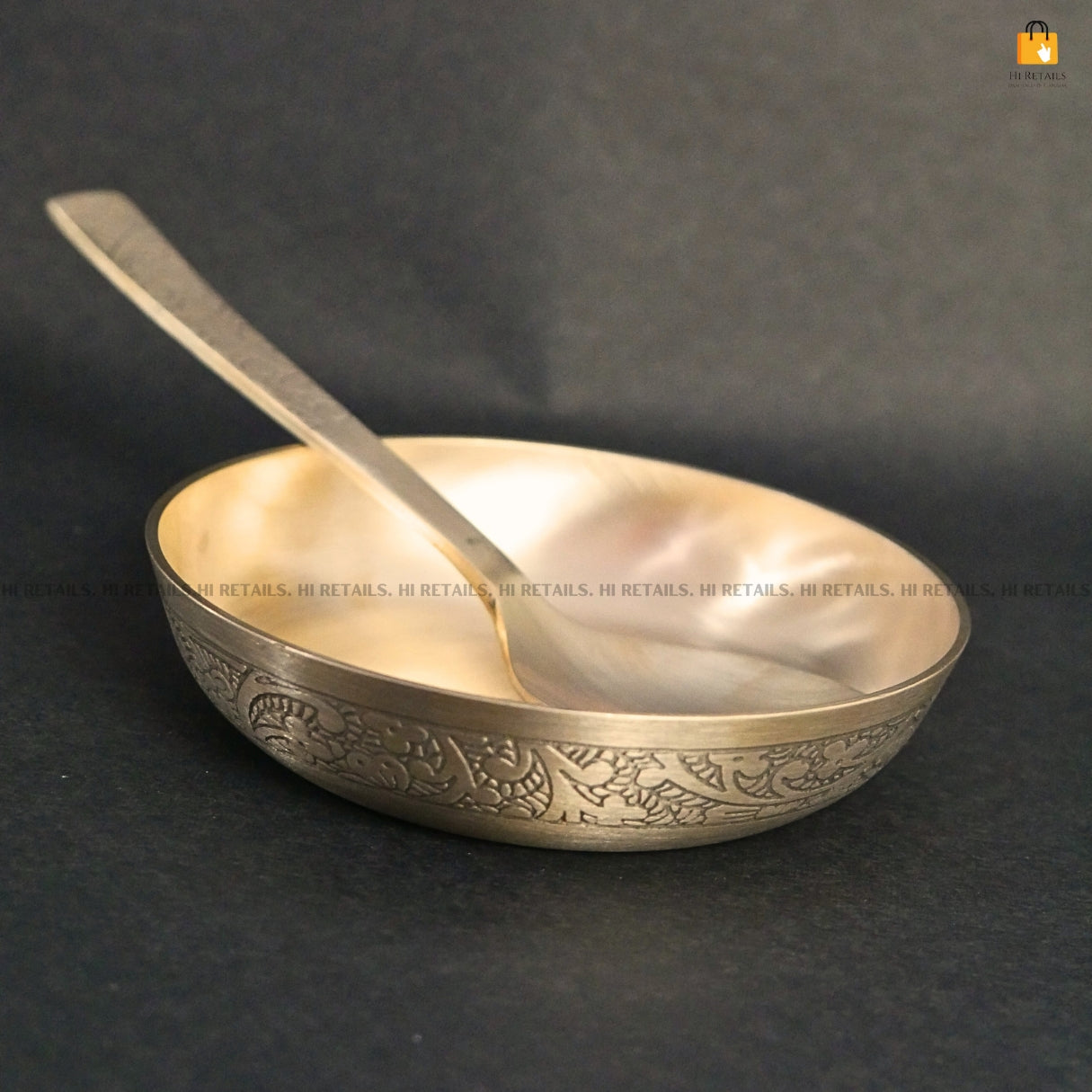 Durable and beautiful Kansa Thali Set with matte finish, designed for traditional pooja rituals, available at www.hiretails.com