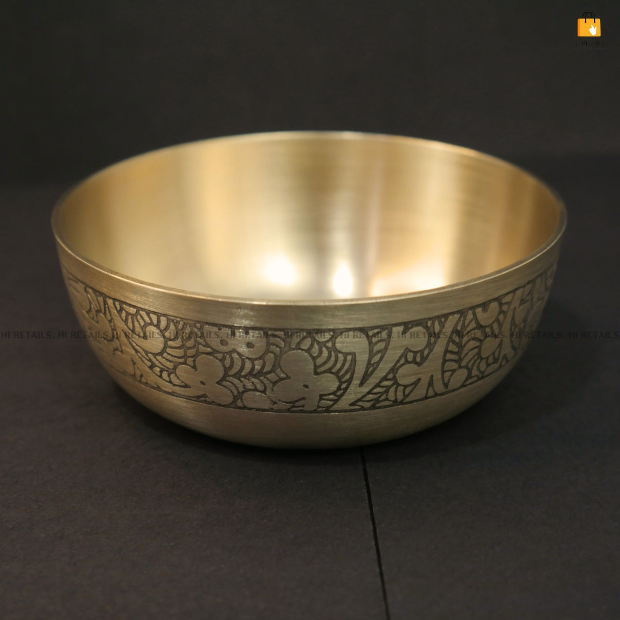 Premium Kansa Thali Set with bowls and spoon in a sleek matte finish, perfect for pooja ceremonies at www.hiretails.com