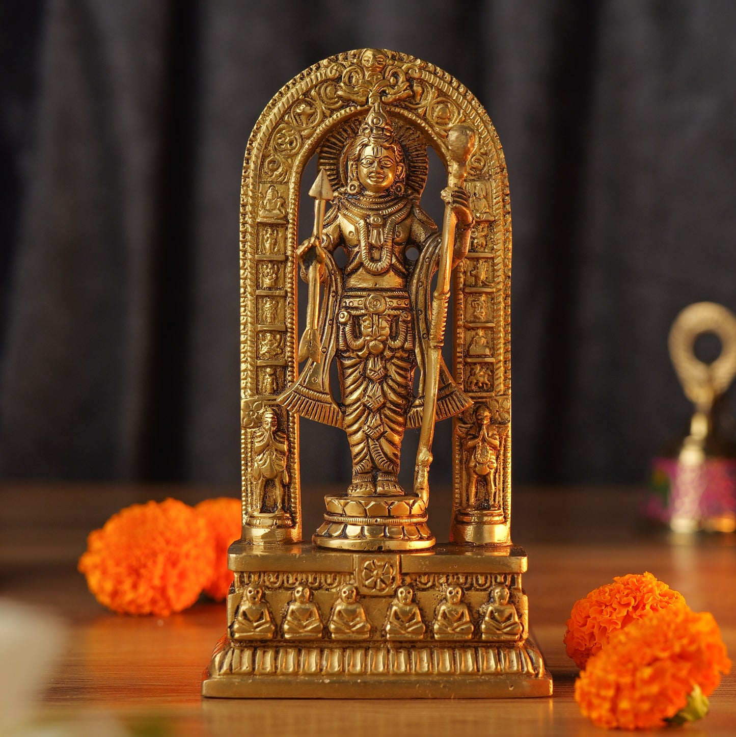 Divine Brass Ram Lalla Idol for Home Pooja