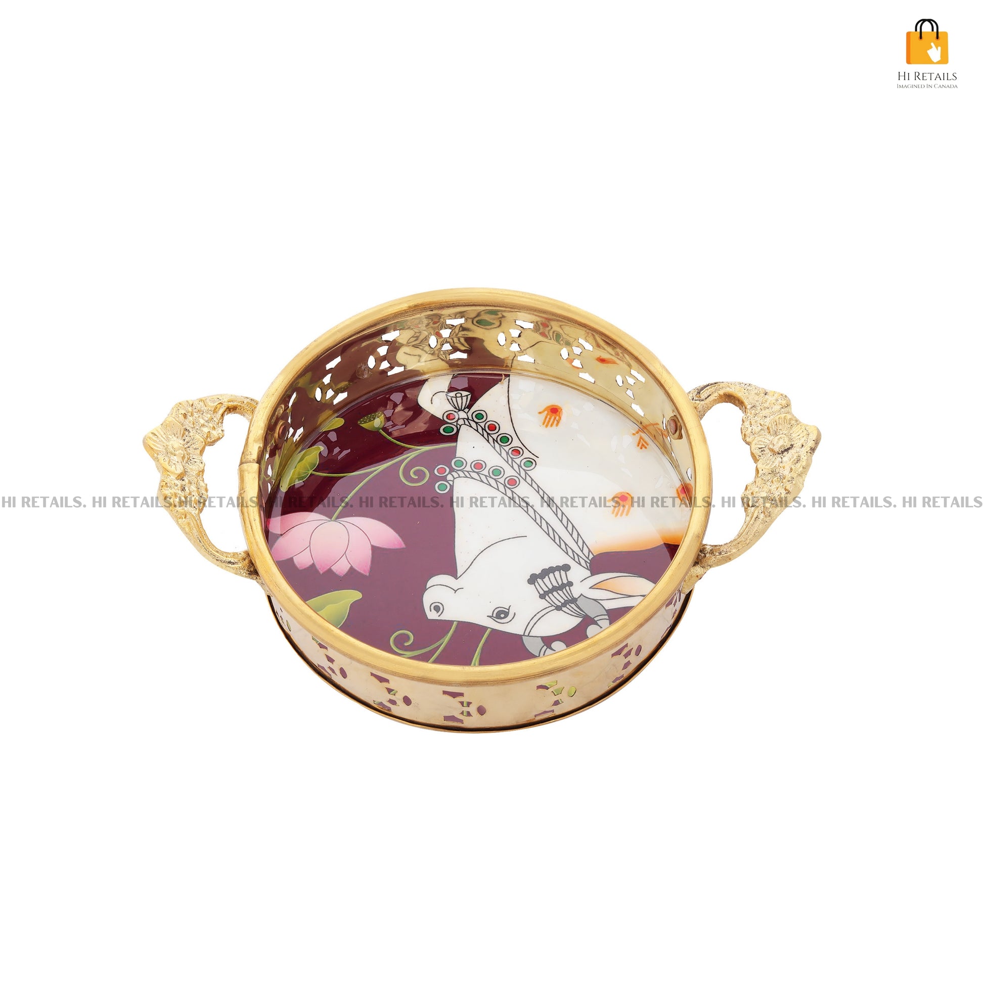 Decorative Art Fruit Tray for Home Decor and Gifting, crafted with precision to complement your living space, ideal for festive occasions. Available at www.hiretails.com.
