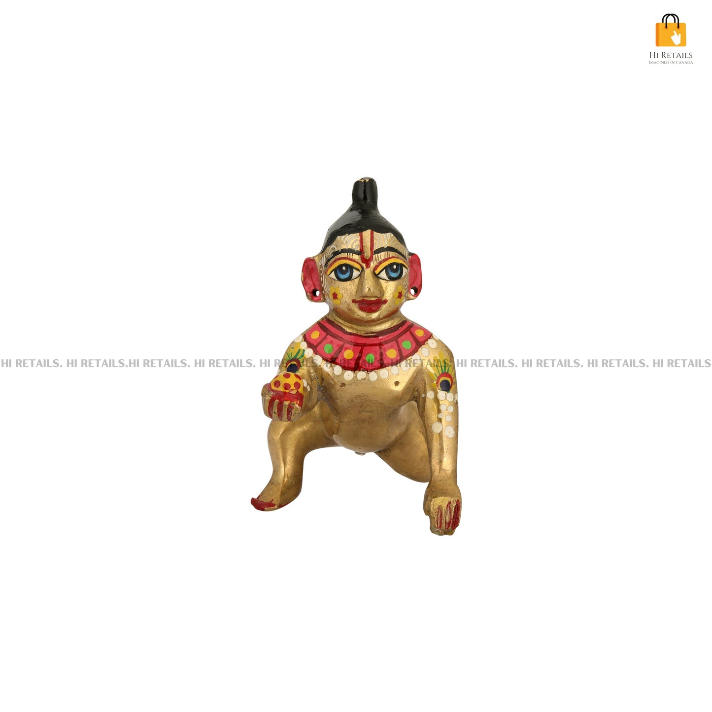 Premium Brass Laddu Gopal Idol for Spiritual Worship and Home Decor | Decorative Krishna Idol for Temples at www.hiretails.com