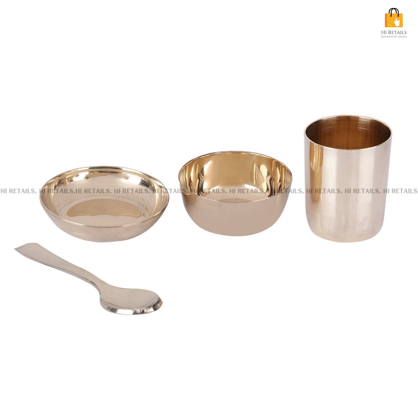 Stylish 3-piece kansa thali dinnerware set for dining and home decoration at www.hiretails.com