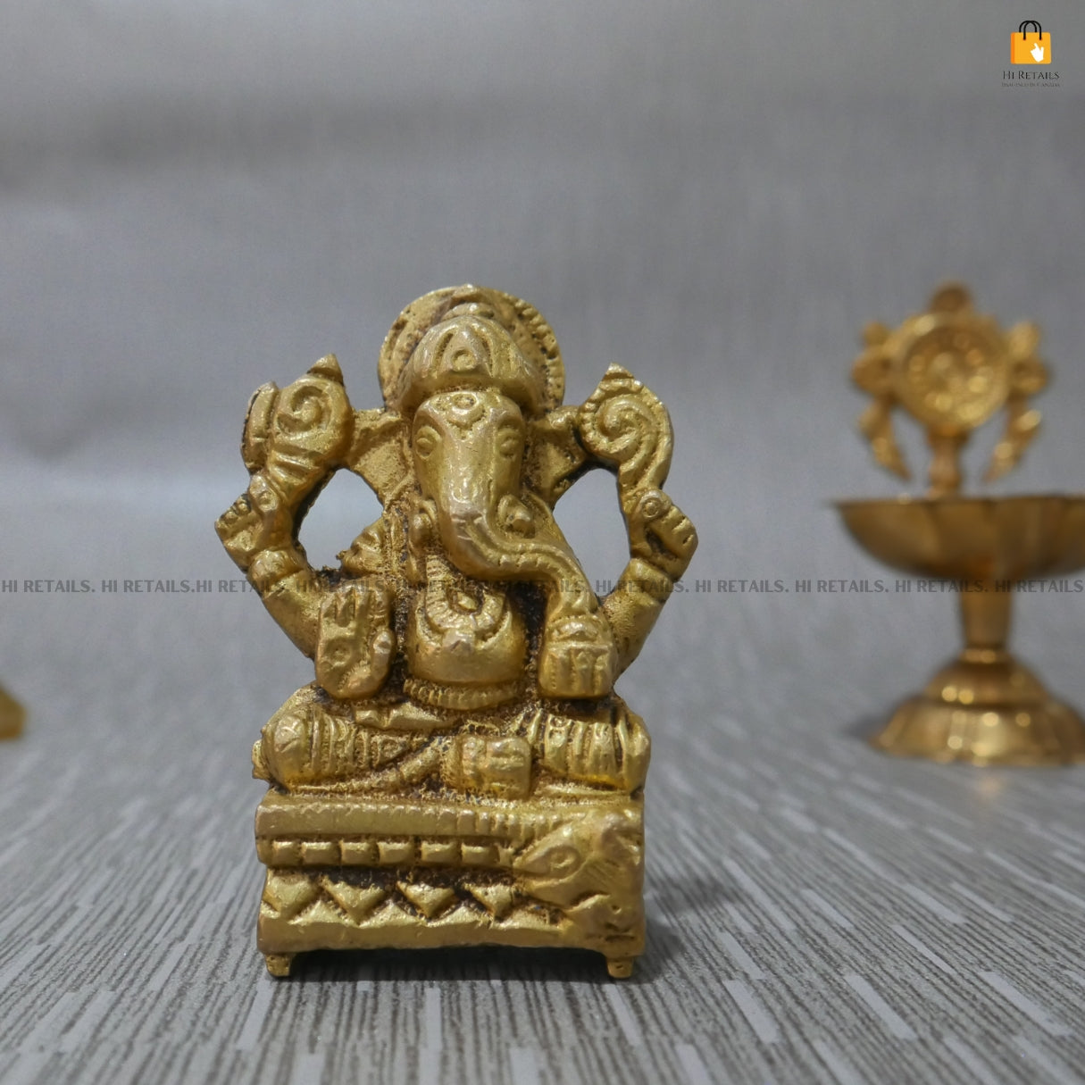 brass Ganesh idol for home decor  at www.hiretails.com